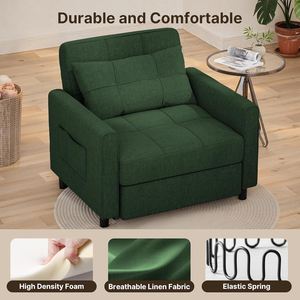 Sofa Bed Chair 3 in 1 Convertible Pullout Single Sleeper Chair Bed Spacious Multifunctional Sofa - image 28