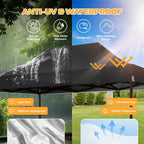 COBIZI 10x15 Pop Up Canopy Tent Heavy Duty with Sidewall, Commercial Outdoor Easy Pop Up Gazebo for Party Wedding All Weather Waterproof UV 50+ with Roller Bag(Leg Upgraded),Black - image 4