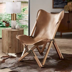 Cantu Authentic Top Grain Leather Tripolina Sling Chair by iNSPIRE Q Modern - image 5