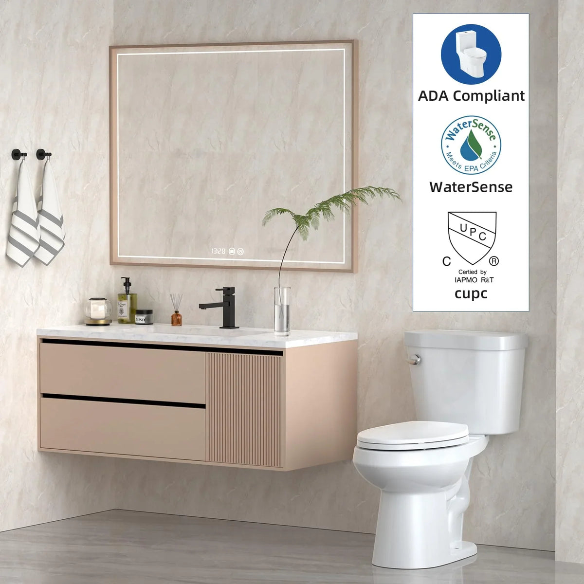 Elongated Two-Piece Toilet with Soft-Close Seat and 1.28 GPF Siphonic Flush - image 11