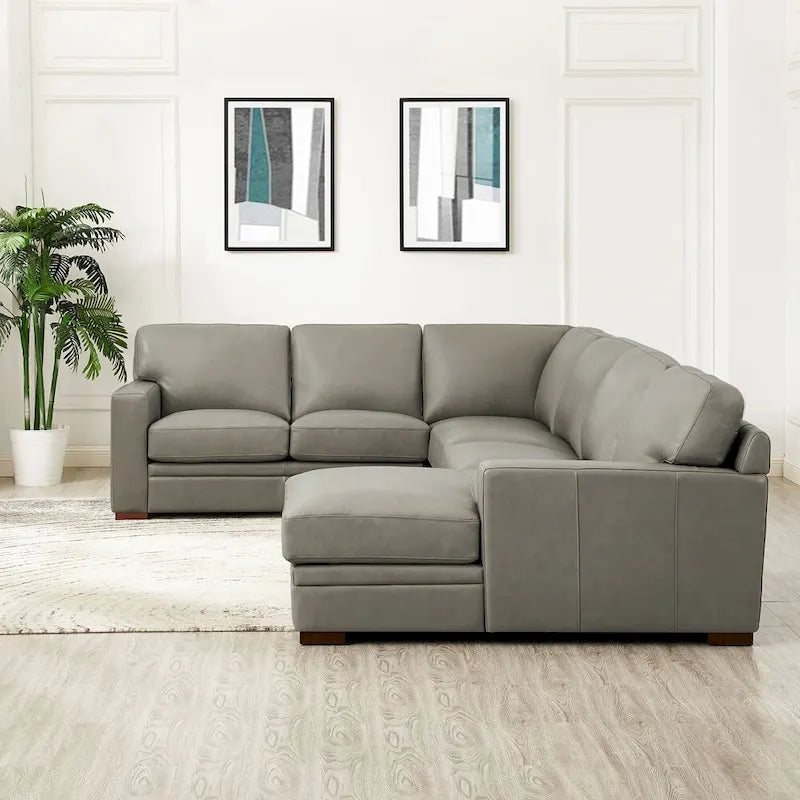 Hydeline Dillon Right-Facing Sectional Sofa with Chaise in Top Grain Leather - image 14