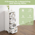 Compact Wooden Bathroom Floor Cabinet with 4 Drawers for Storage - image 6
