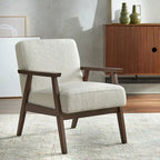 Mid Century Accent Lounge Chair with Cushioned Seat and Wooden Frame - image 3