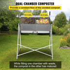 Premium 33 Gallon Steel Outdoor Compost Tumbler Bin With Dual-Chamber - image 4