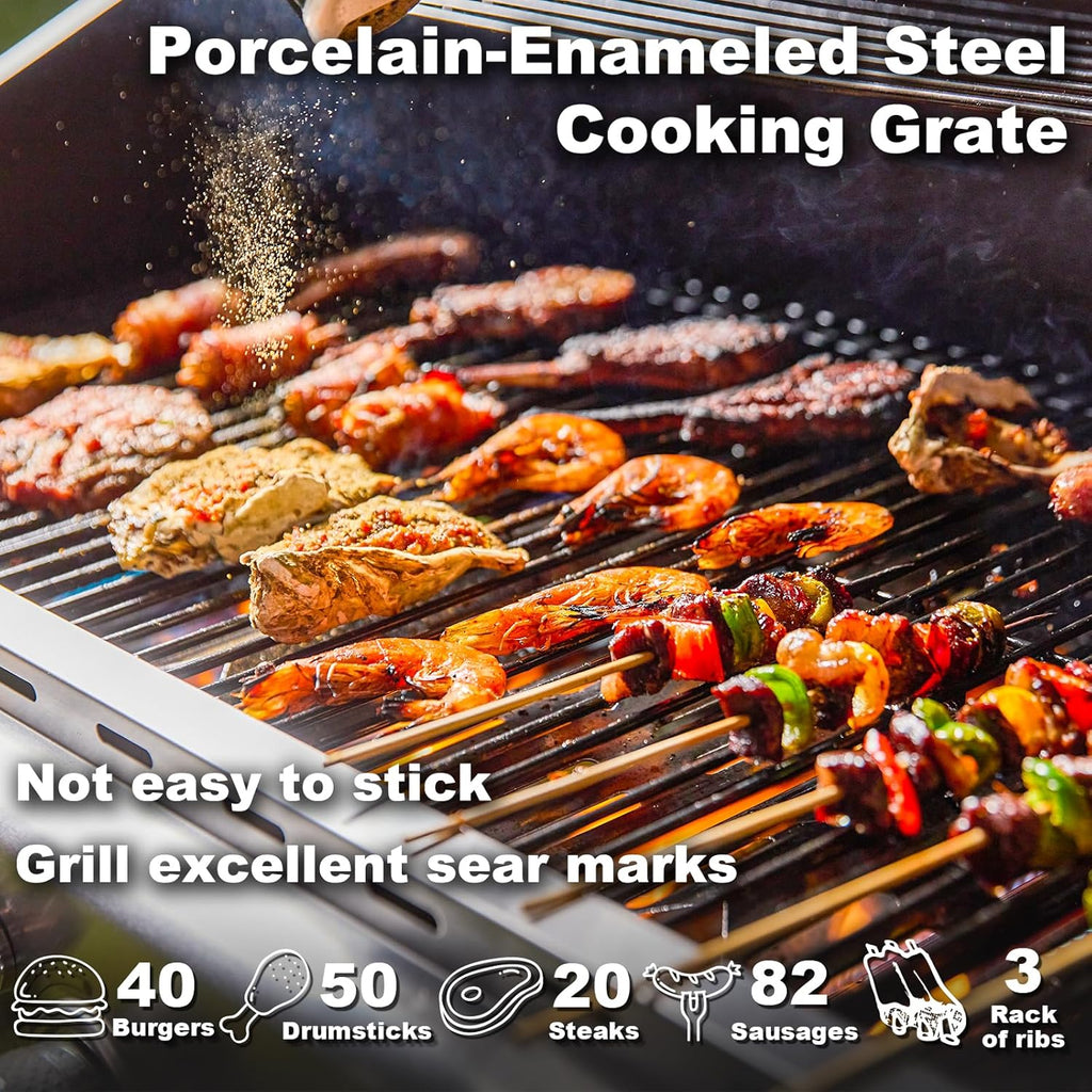 Upgraded 4 Burner BBQ Propane Gas Grill with Cast Iron Grates & Side Stove, 44,000 BTU Stainless Steel Burner Barbecue Grill for Patio, Camping, Outdoor Cooking. - image 24