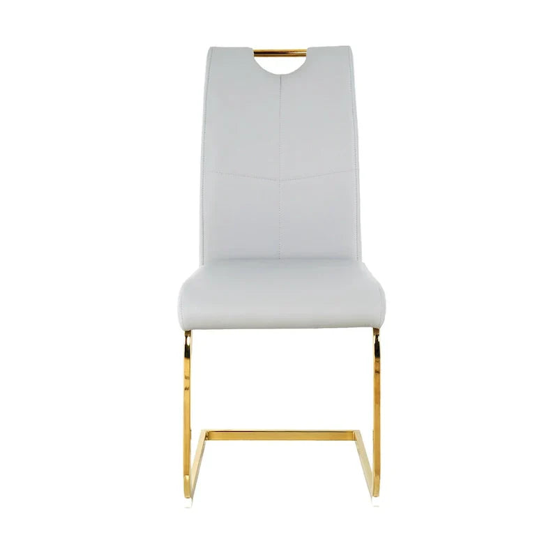 4-Piece Modern Faux Leather Dining Chair Set with Gold Metal Legs and Padded Seats - image 27