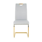 4-Piece Modern Faux Leather Dining Chair Set with Gold Metal Legs and Padded Seats - image 27