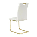 4-Piece Modern Faux Leather Dining Chair Set with Gold Metal Legs and Padded Seats - image 12
