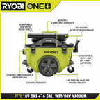 ONE+ 18V Cordless 6 Gal. Wet/Dry Vacuum Kit with 4.0 Ah Battery, Charger and Vacuum Accessories P770KN - image 3