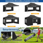 Hoteel 10x15 Heavy Duty Canopy Tent with 4 Sidewalls,Pop up Canopy for Parties Wedding,Commercial Easy up Gazebo with Roller Bag,UV 50+ &,Black - image 13