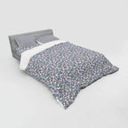 Floral Duvet Cover Set, Colorful Spring Blossom Flowers Repetitive Hand Drawn Like Pattern, Bedding Set with Shams and Fitted Sheet, 3 Sizes - image 4