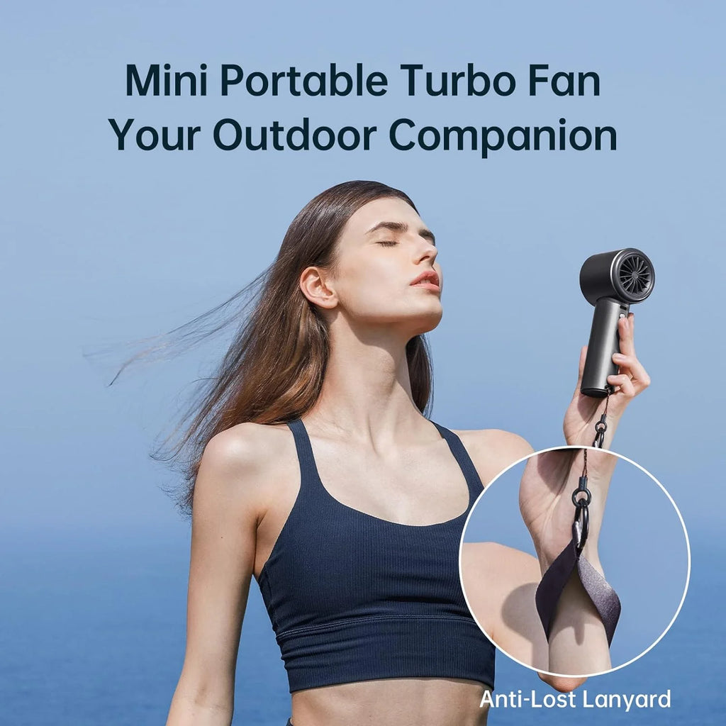 Portable Handheld Fan,Speed(1-100) Adjustable Turbo Mini Fan,5000mAh Battery Rechargeable Personal Fan with Metal Body,Digital Display,Gifts for Women Men Travel/Camping/Outdoor-Grey - image 19