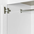 Freestanding 4-Door Wardrobe Armoire with 2 Drawers and Hanging Rods for Clothes Storage - image 11