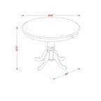East West Furniture 5-Piece Round Dining Set - Cappuccino Kitchen Table with 4 Chairs (Seat Options Available) - image 5