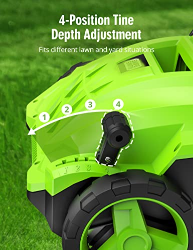 SWIPESMITH 13-Inch 12 Amp Electric Dethatcher Scarifier with Foldable Handle, 2-in-1 Lawn Dethatcher - image 4