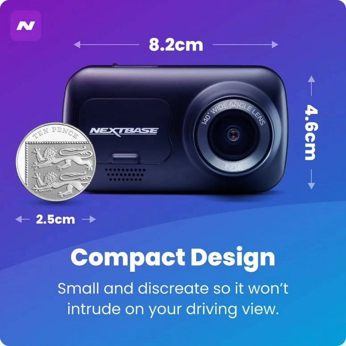 Nextbase 222X Compact Dual Dash Cam Front & Rear 2.5" HD IPS Screen, 1080p Full HD, 6 Layer Lens, Black, 0.17 lbs assembled. - image 10