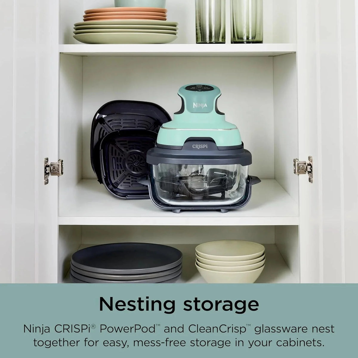 Ninja Crispi 4-in-1 Portable Glass Air Fryer Cooking System, 1500W, 4QT & 6-Cup TempWare Glass Containers with Storage Lids, Microwave, Freezer & Dishwasher Safe - image 65