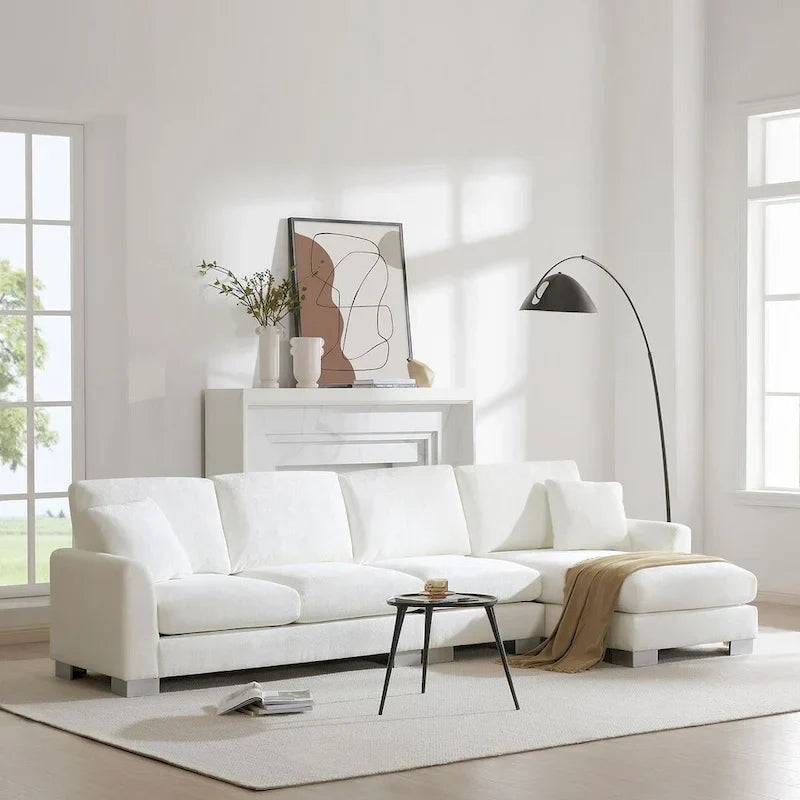 Spacious L-Shaped Chenille Sectional Sofa with Chaise Lounge for Living Room, Apartment, or Office - image 6