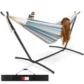 2-Person Brazilian-Style Double Hammock w/ Carrying Bag and Steel Stand - image 1