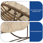 Moasis Oversized Outdoor Papasan Rocking Chair with Cushion - Patio Basket Chair - image 3