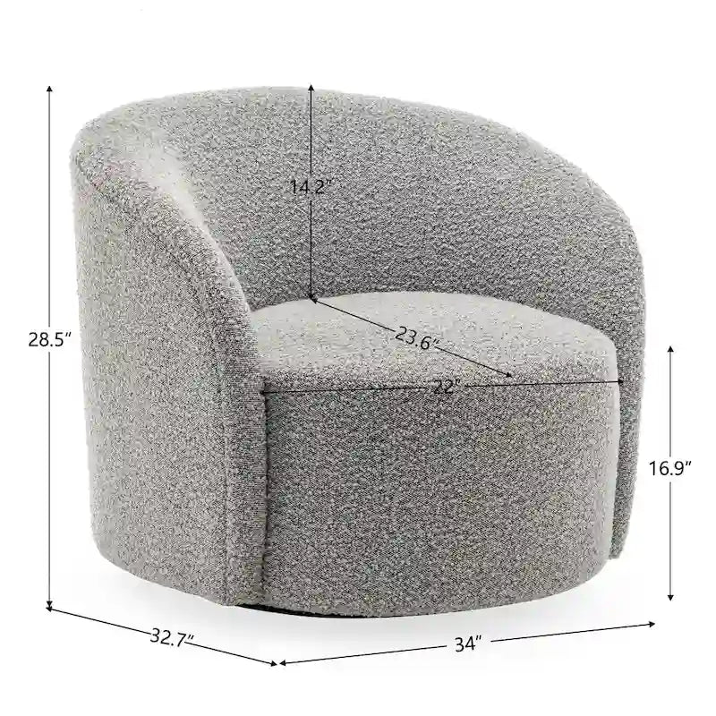 Set of 2 KINWELL 34-Inch Wide Upholstered Swivel Barrel Chairs - image 35