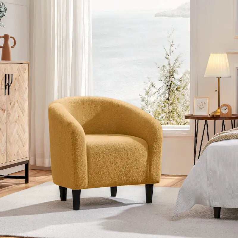 Yaheetech Club Chair Accent Barrel Chair Upholstered Arm Chair - image 33