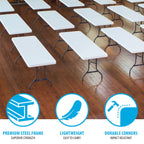 Lifetime Combo Set of (4) 8 - Foot Rectangle Folding Tables & (32) Chairs, Indoor/Outdoor Use, White (80147) - image 11