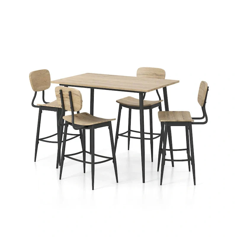 Cairo 5-Piece Counter Height Dining Table Set in Industrial Metal by Furniture of America - image 13