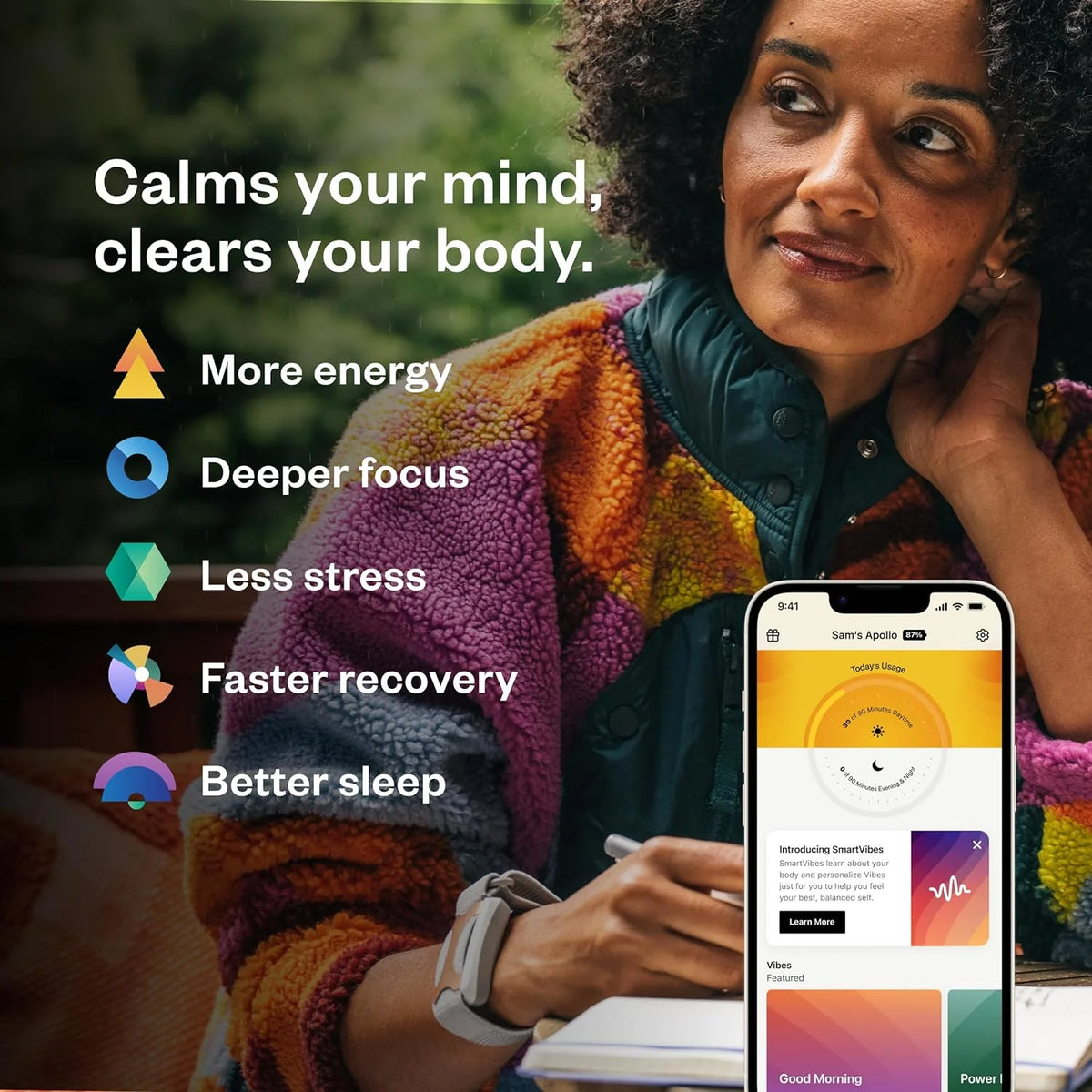 Wearable Wellness - Stress Relief and Natural Sleep Aid - Improve HRV - Vagus Nerve Stimulator - Reset Vibration Band - Improve Sleep, Focus, Relaxation, Recovery, Health and Performance / Invisible - image 3