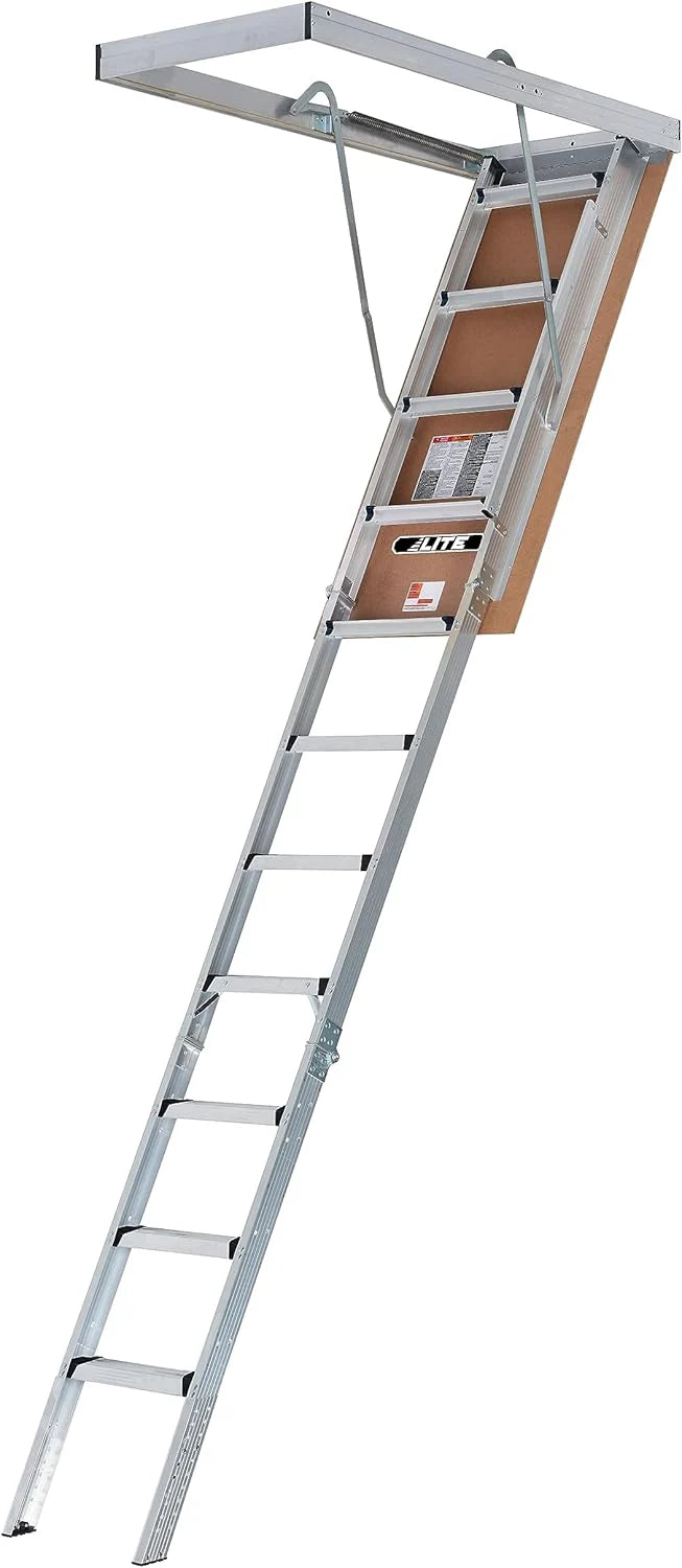 LITE 10ft Aluminum Attic Ladder, 375lb Capacity, Type IAA - image 1