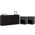 Pemberly Row 3PC Engineered Wood Dresser and Nightstands Bedroom Set in Black - image 1