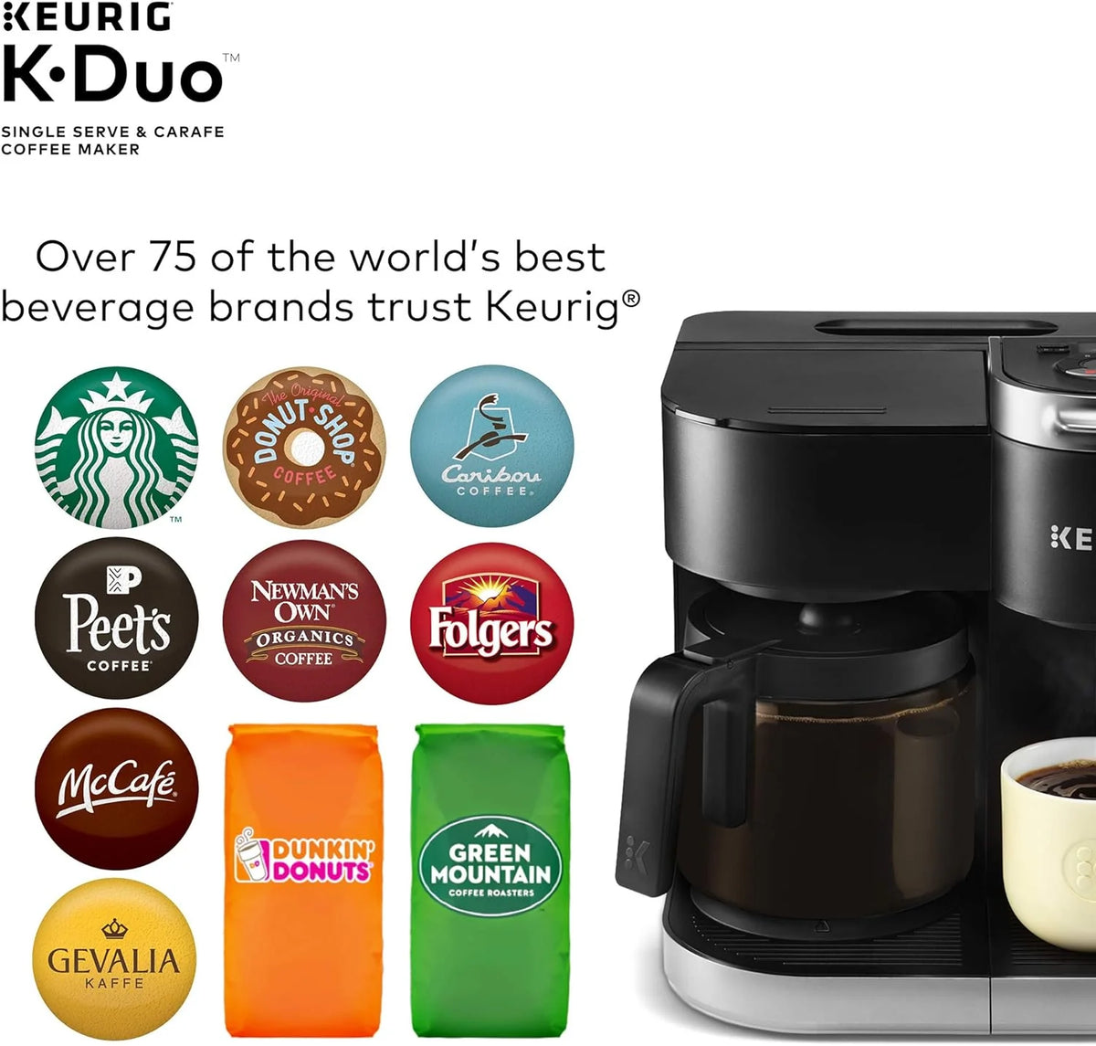 Duo Single Serve K-Cup Pod & Carafe Coffee Maker, Black - image 9