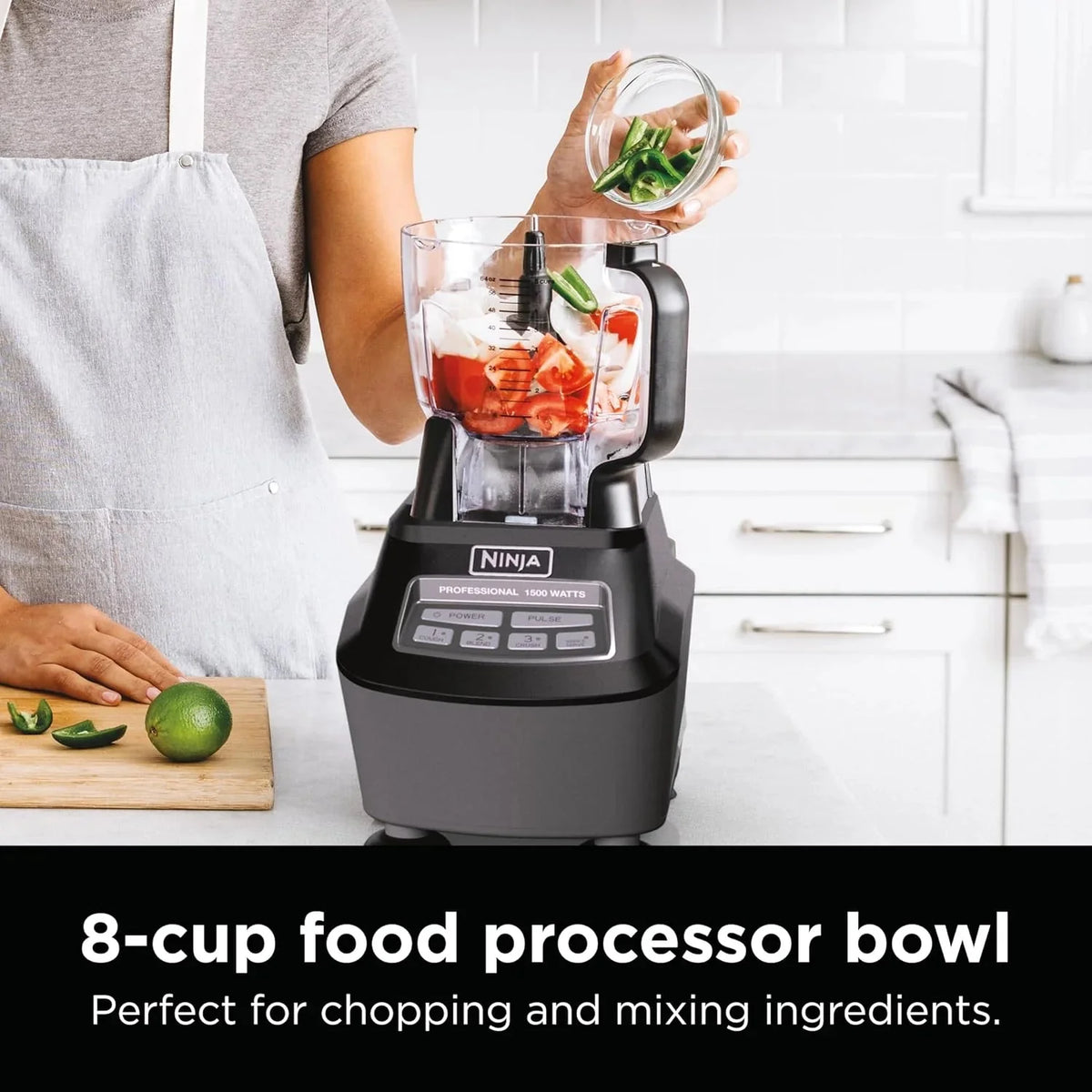 Ninja Blender, Mega Kitchen System, 1500W, 4 Functions for Smoothies, Processing, Dough, Drinks & More, with 72 Blender Pitcher, 64 Processor Bowl, 2 Nutri Cups + Lids, Black, BL770 - image 6