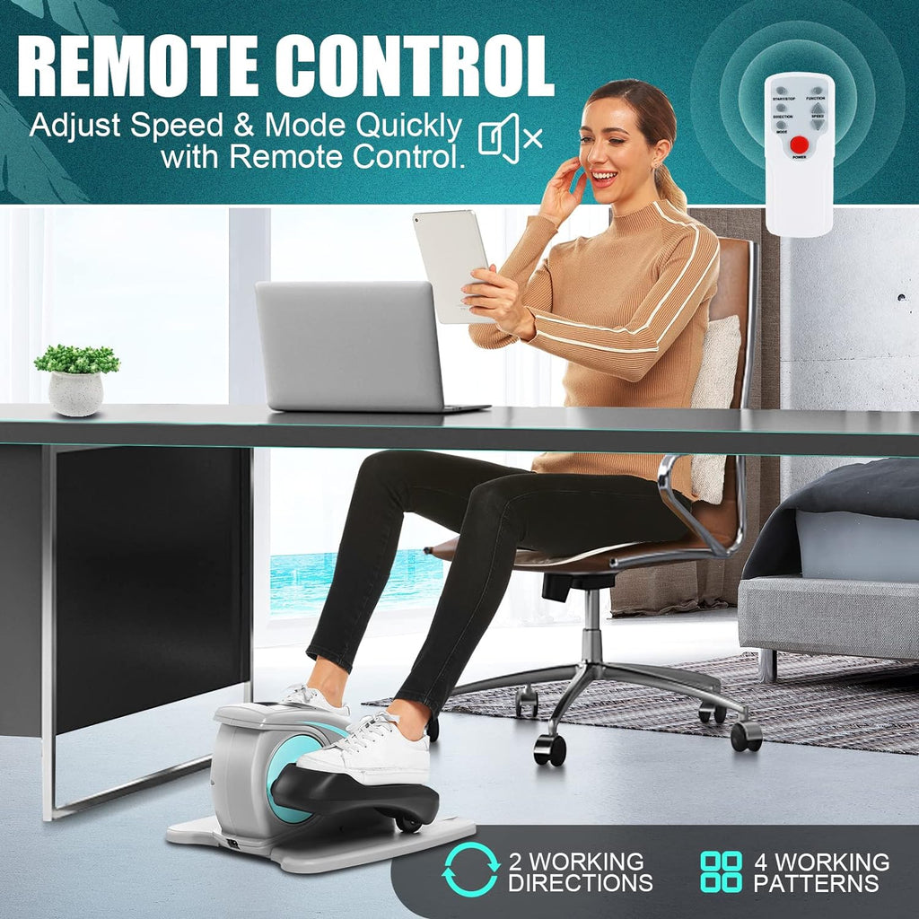 Under Desk Elliptical, Electric Ellipse Leg Exerciser While Sitting for Seniors Adults, Quiet Portable Motorized Seated Foot Pedal Exerciser with Remote Control for Home Office Use - image 18