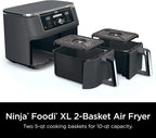 Ninja Foodi 10QT 6-in-1 DualZone Smart XL Air Fryer, 2 Independent 5QT Baskets, Smart Cook Thermometer, Match Cook, Smart Finish, Air Fry, Roast, Bake, Dehydrate, Reheat, Grey, DZ550 - image 23