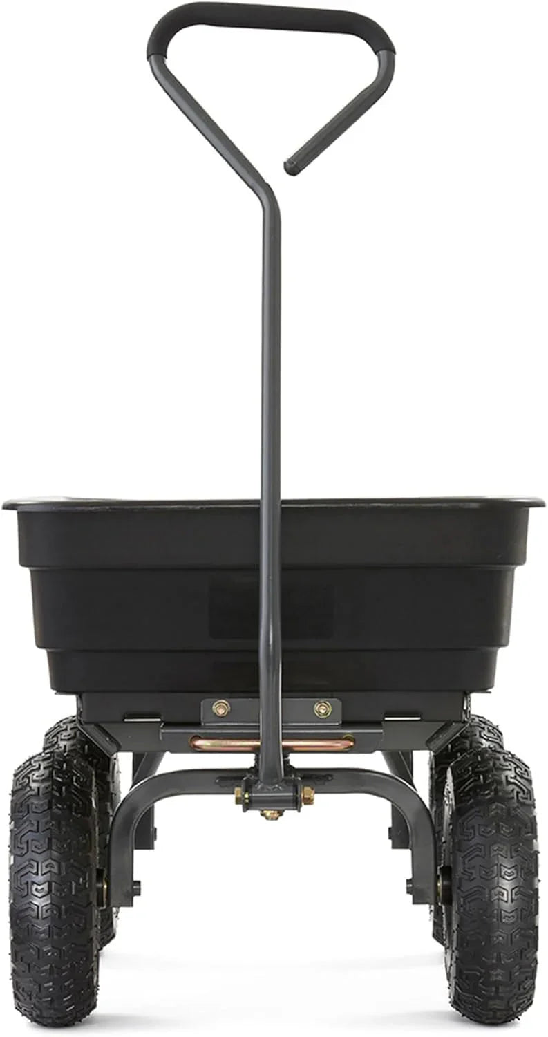 Heavy Duty Poly Utility Dump Wagon Garden Cart w/Pneumatic Tires, 6 Cu Ft - 1200 lb Capacity Outdoor Wheelbarrow for Yard, Landscaping & Gardening, Lawn Tractor or ATV Towable-Gorilla Carts - image 32