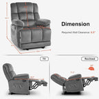 MCombo Heated Massage Electric Recliner Chair for Living Room - Fabric R6233 - image 8