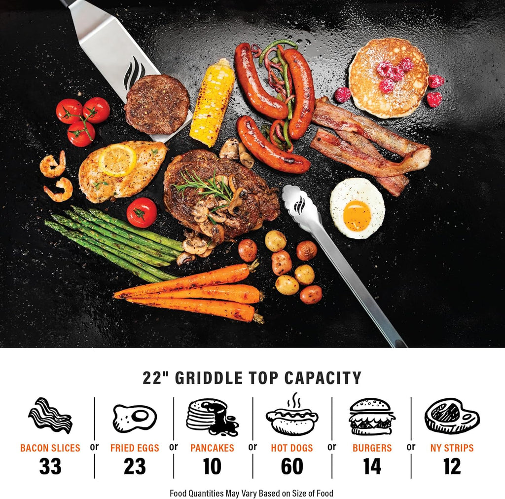 Blackstone 1666 22” Tabletop Griddle with Stainless Steel Faceplate, Powder Coated Steel, Black - image 27