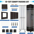Hoteel 10x15 Heavy Duty Canopy Tent with 4 Sidewalls,Pop up Canopy for Parties Wedding,Commercial Easy up Gazebo with Roller Bag,UV 50+ &,Black - image 12