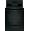 GE 30′′ Freestanding Electric Range, Black – Dual-Element Cooktop, Convection Oven, Self-Cleaning - image 1
