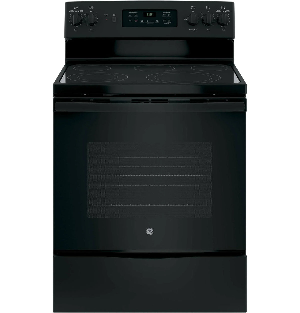 GE 30′′ Freestanding Electric Range, Black – Dual-Element Cooktop, Convection Oven, Self-Cleaning - image 1