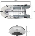 Inflatable Boat / Yacht Dinghy Tender Raft / Multi Person Fishing Boat / Aluminum Floor Oars / Fishing Rod Holders / Heavy-Duty PVC / 2024 Model / - image 27