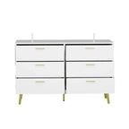 Elegant 6-Drawer Double Dresser with Gold Accents for Stylish Bedroom Storage - image 16