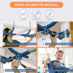 6 Piece Indoor Doorway Gym Set for Kids – Indoor Swing for Kids Includes Kids Swing Chair, Rings, Hanging Trapeze, Ladder, Swinging Rope & Pullup Bar - image 4