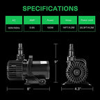 VIVOSUN 1600 GPH Submersible Water Pump, 100W Pond Pump, Ultra Quiet Aquarium Pump - image 3