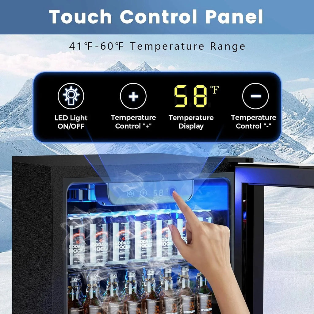 Mini Fridge 130 Can Beverage Refrigerator Cooler, 3.2 Cu.Ft Drink Fridge for Soda Wine Beer, Adjustable Temperature Control for Home Office, Black - image 10