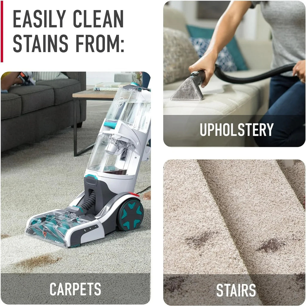 Hoover SmartWash+ Automatic Carpet Cleaner for Carpets and Upholstery, Deep Cleaning Carpet Shampoo, Carpet Deodorizer and Pet Stain Remover FH52000, Turquoise - image 6