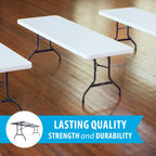 Lifetime Combo Set of (4) 8 - Foot Rectangle Folding Tables & (32) Chairs, Indoor/Outdoor Use, White (80147) - image 7