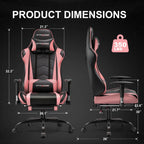 GTRACING Gaming Chair, Ergonomic Office Desk Chair with Lumbar Support, PU Leather, Footrest & Adjustable Headrest, Red - image 32