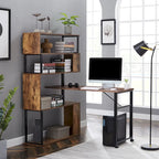 Modern Computer Desk with 5-Tier Shelves – Space-Saving Rotatable Workstation - image 13